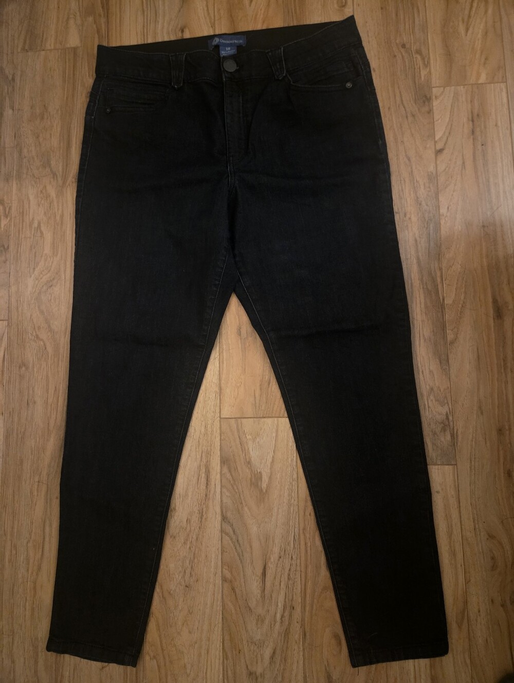 Democracy Ab Solution Straight Leg Jeans Blue Denim Stretch Tummy Control Sz 16